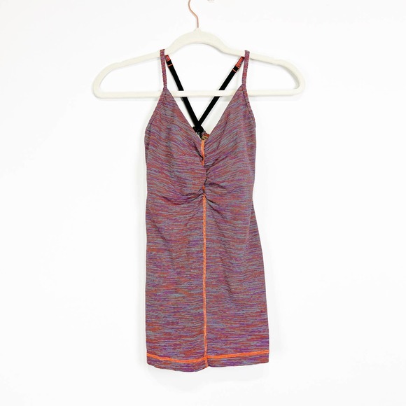 Lululemon Open Your Heart Pink Purple Black Space Dye Tank Top Bra Size 4 - Picture 2 of 10